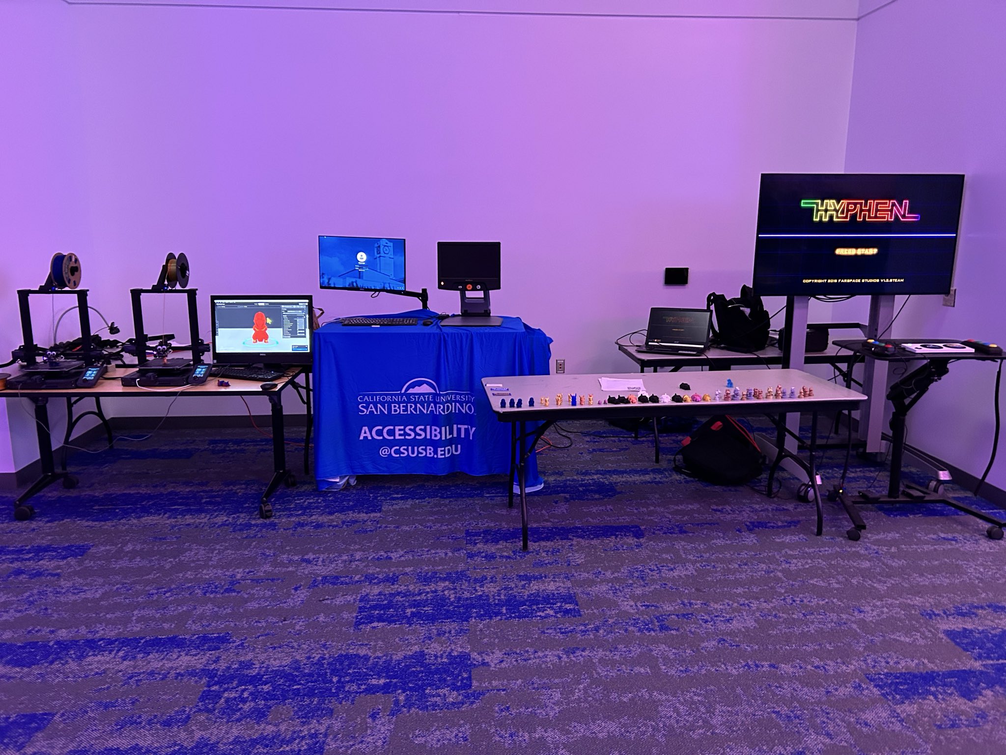 Accessibility Services set up for a campus gaming tournment.